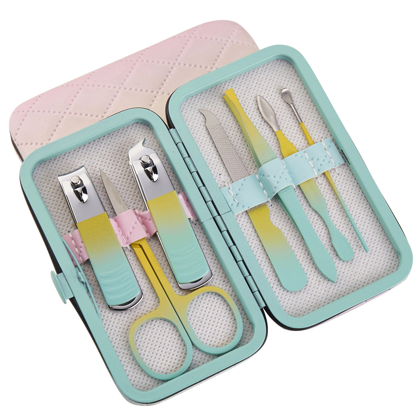 Stainless Steel Nail Care Set, 7-Piece, Macaron Gradient 0 lb