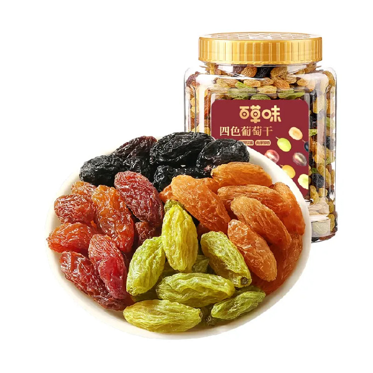 百草味四色葡萄干500g*1罐装免洗新疆特产零食 500 克