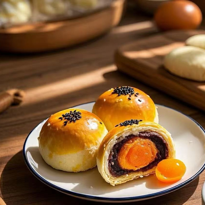 Red Bean Egg Yolk Pastry 1pc 1 each