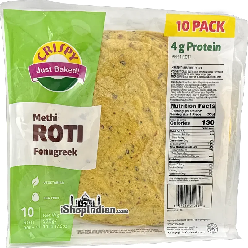 Crispy Methi (fenugreek) Rotis, 10 pcs 10 count