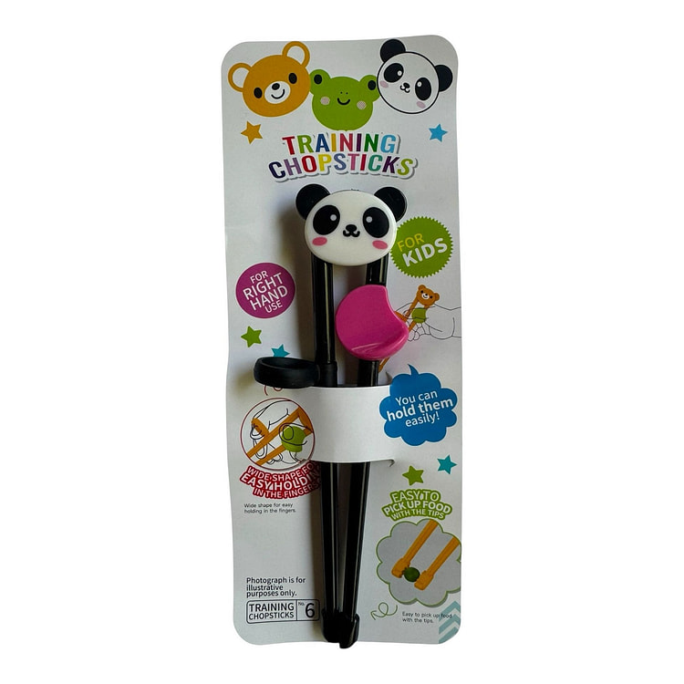 Training Chopsticks for Kids- Panda Design (black)
