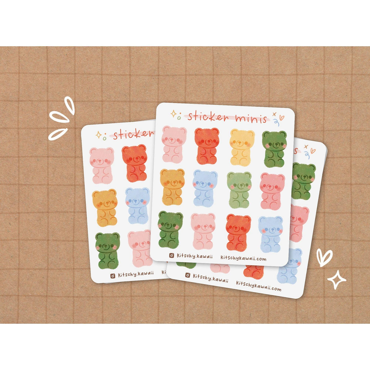 Gummy Bear Mini Sticker Sheet 1 each