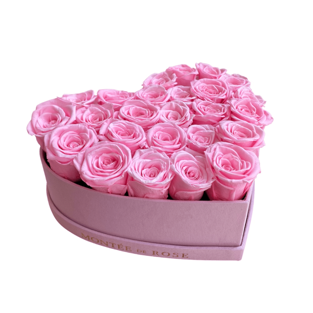 Pink Suede Heart Box Bright Pink 1 each