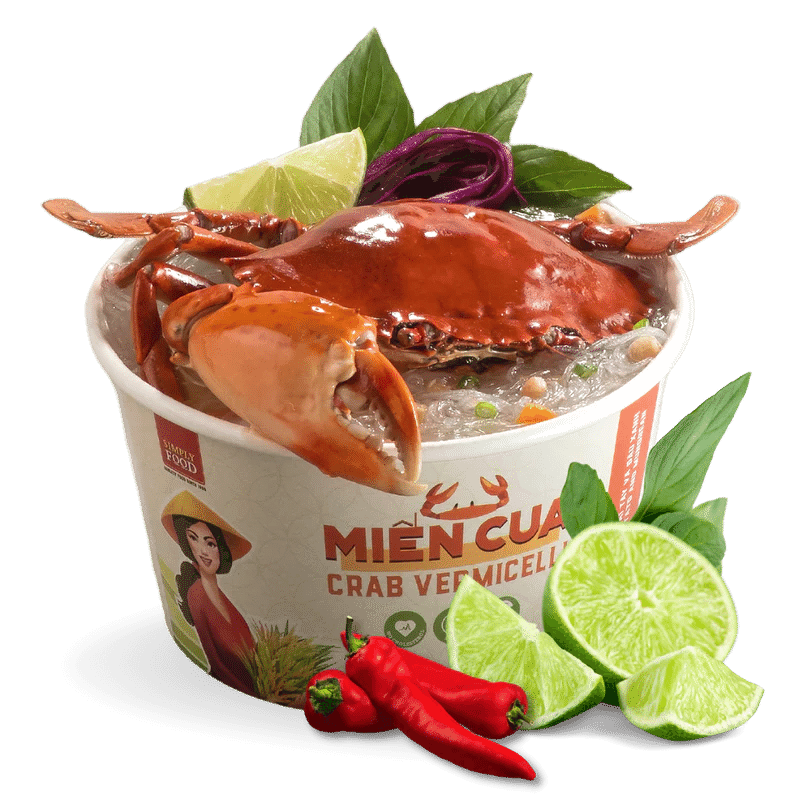 Simply Food Crab Vermicelli Glass Instant Noodle Bowl 1 count 1 each