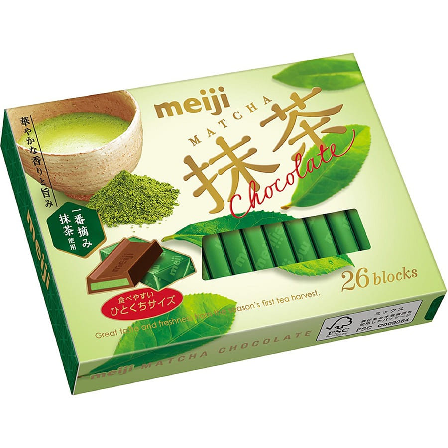 日本MEIJI 明治 抹茶味巧克力 26枚/ 1 盒