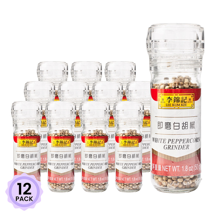 李锦记  即磨白胡椒(带磨头) 1.8 盎司*12 包