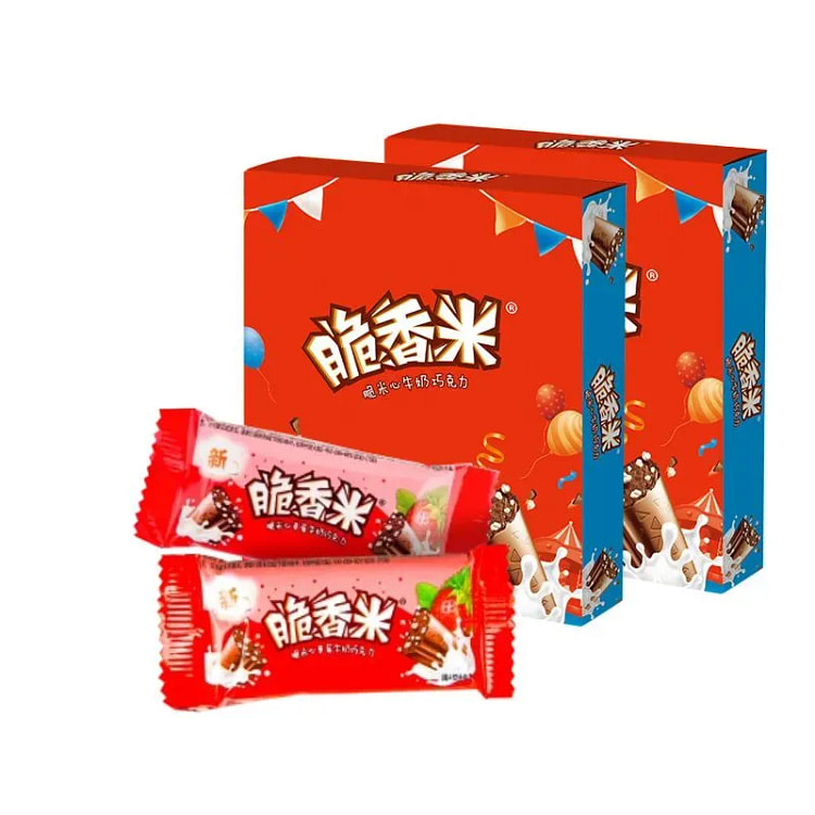 Strawberry milk chocolate cube crispy rice 96g*2 192 g