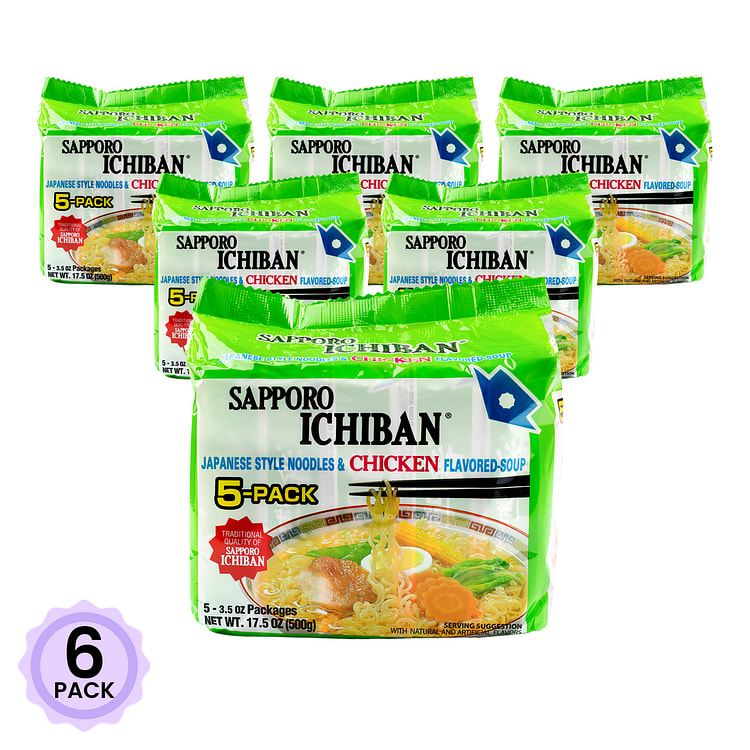 Sapporo Ichiban Instant Noodle Chicken Flavor 5pk 17.5 oz*6 pack