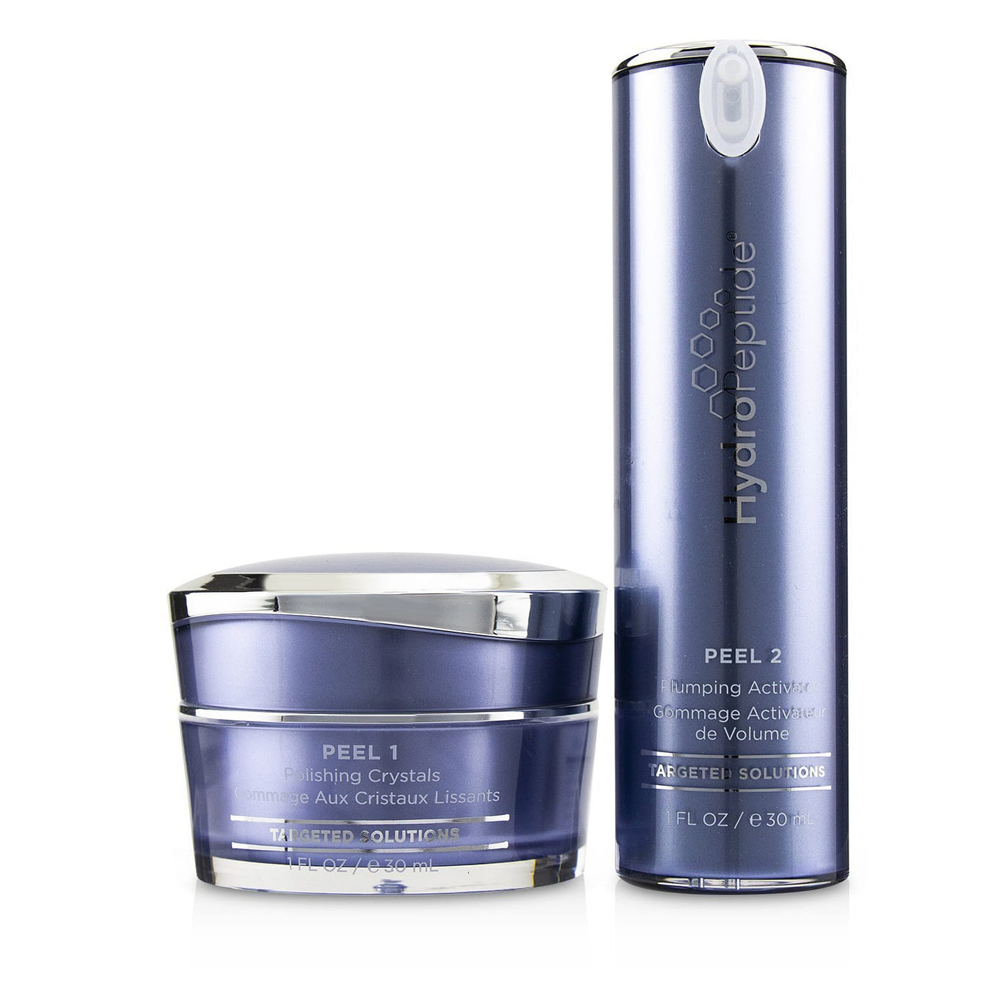 HydroPeptide Anti-Wrinkle Polish & Plump Peel:Anti-Wrinkle Polishing Crystals 30ml/1oz + Anti-Wrinkle Plumping Ac 2pcs 2 each