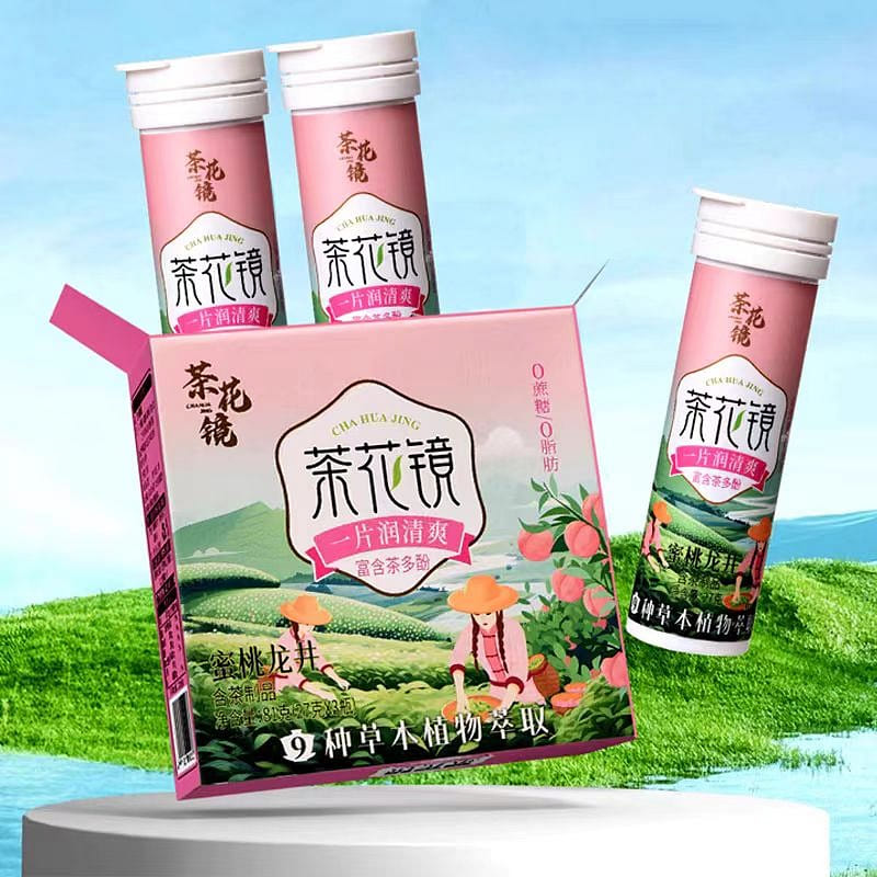 Cha Hua Jing Peach Longjing lozenges 81g*1 box 81 g