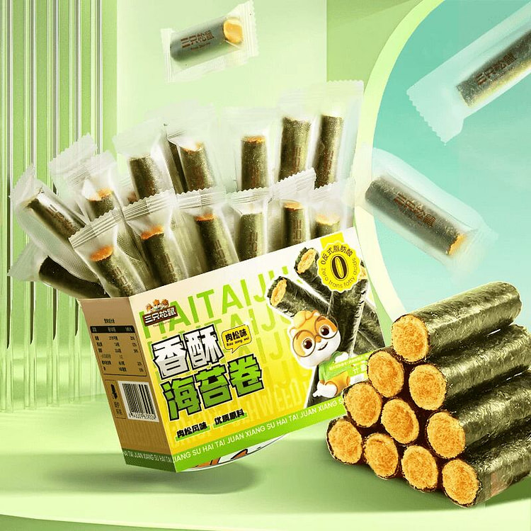 Three Squirrels Meat Pine Seaweed Roll 160g 160 g