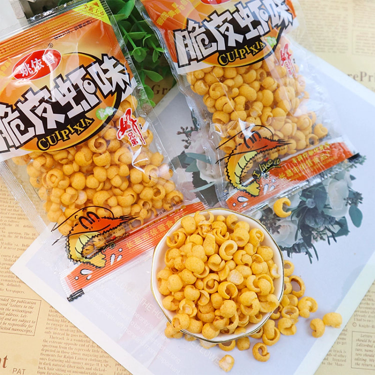 姚依雪脆皮虾膨化休闲小时候小薯片零食*3袋