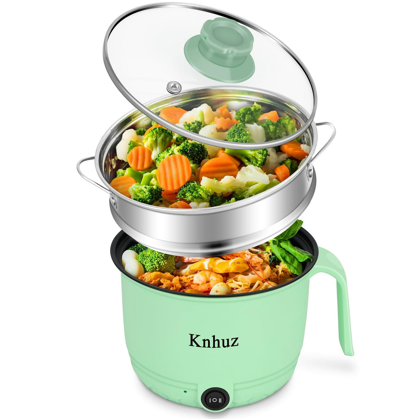 Hot Pot Electric With Steamer, Rapid Ramen Cooker 1 each