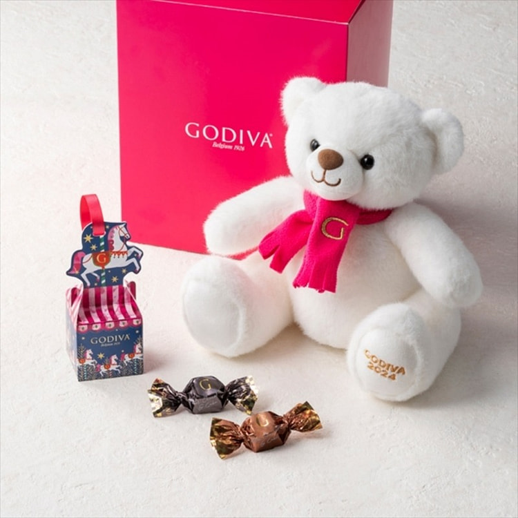 Godiva Winter Wonders Bear & G Cube Ornament (2 Pieces)
