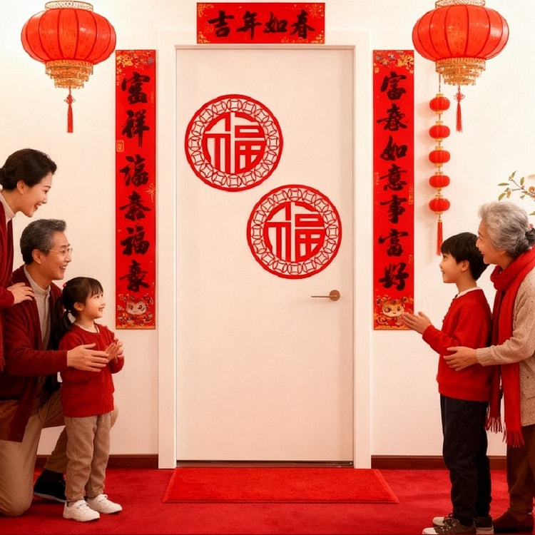 2026马年新年装饰福字门贴（2个金钱福） 1 份