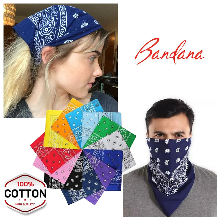 100% Cotton Paisley Bandanas 22"X22" Scarf Head Ne 1 box