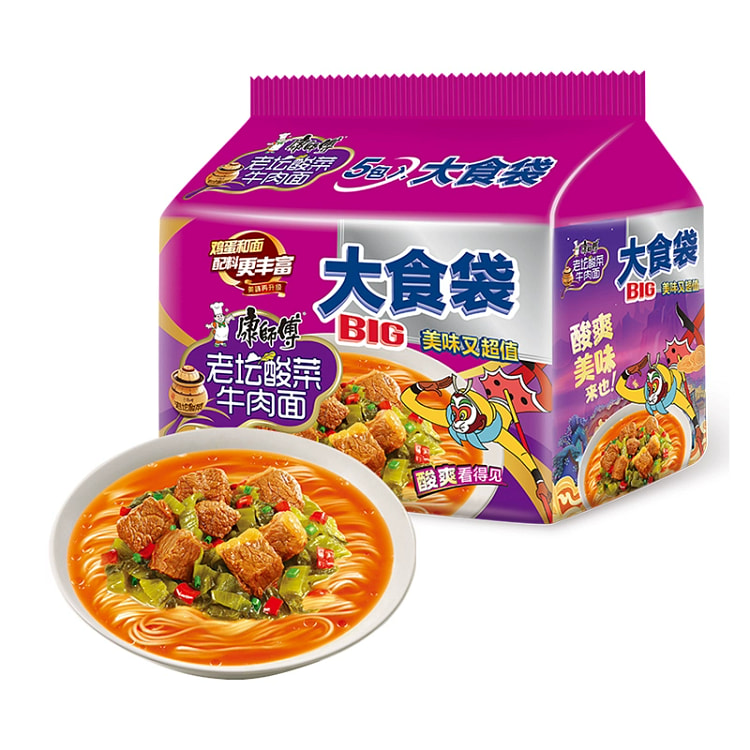 康师傅大食袋酸菜牛肉面*1袋