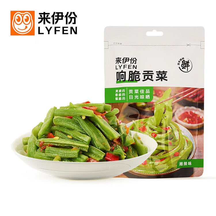 来伊份 响脆贡菜湘辣味 爽口下饭菜小吃休闲蔬菜零食
