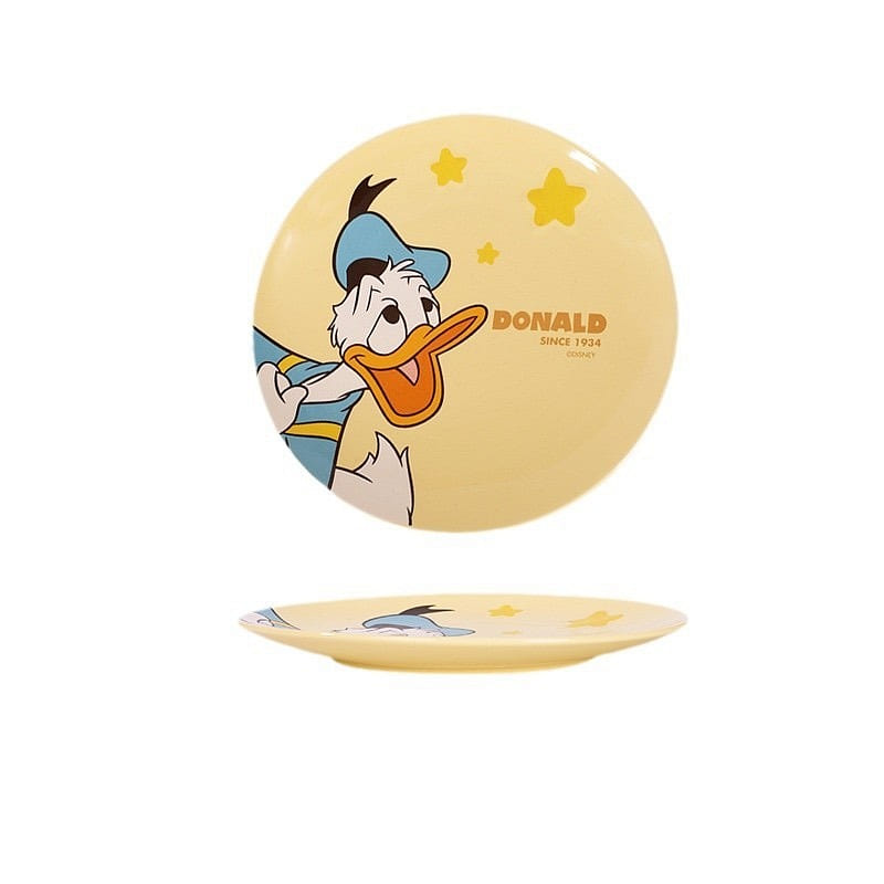 8-inch yellow cartoon ceramic plate featuring 1 個