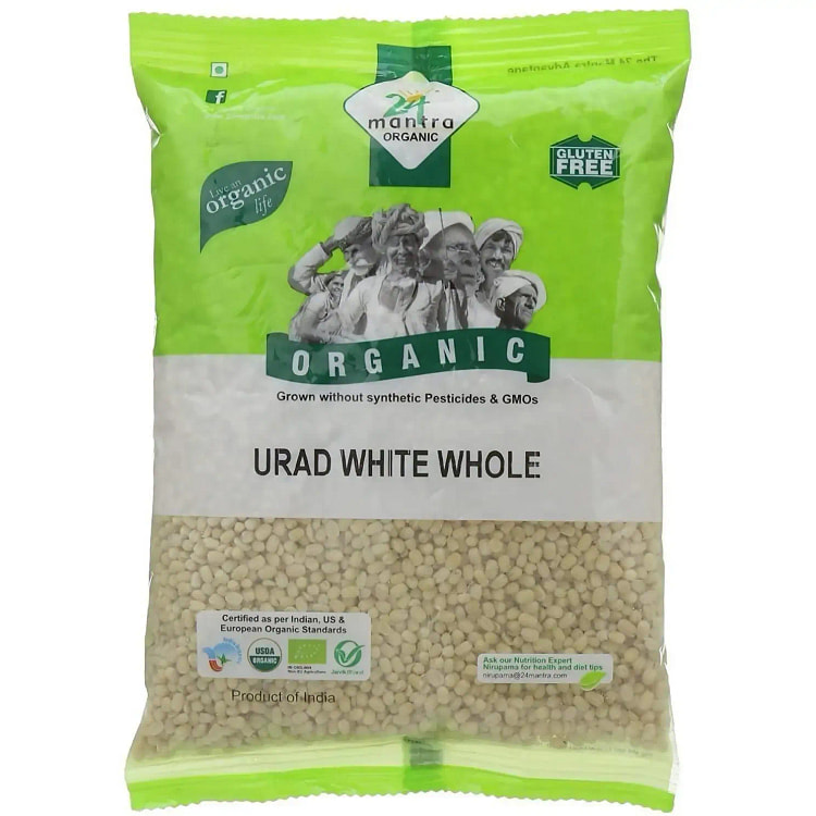 24 Mantra Organic Urad White Whole 4lb 1 pack