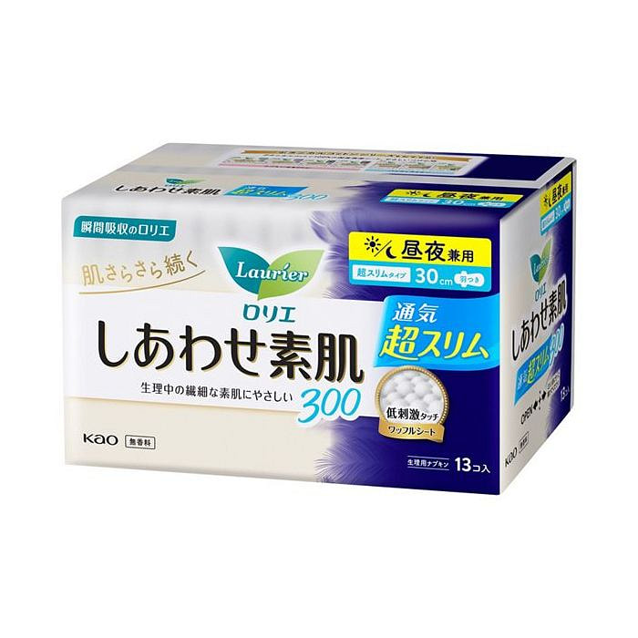 Kao Laurier Happy Bare Skin Breathable Super Slim for Day and Night 30cm wi