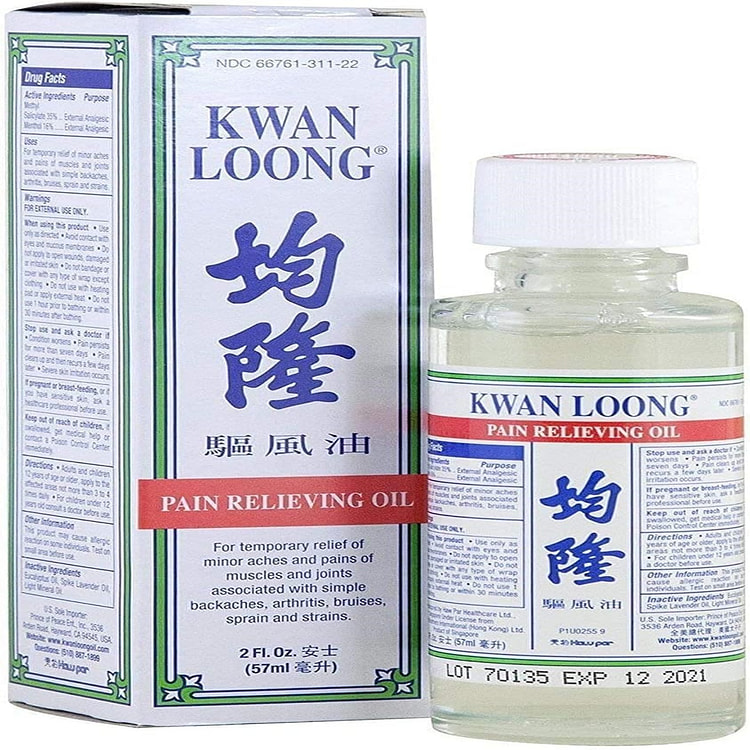 均隆 驱风油 万金油 止痛芳香油 (2 盎司) 薄荷油  用于肌肉疼痛，关节炎、肩膀、膝盖、关节不适、背部和缓解颈部疼痛，肌肉酸痛，美国仓库发货，免凑