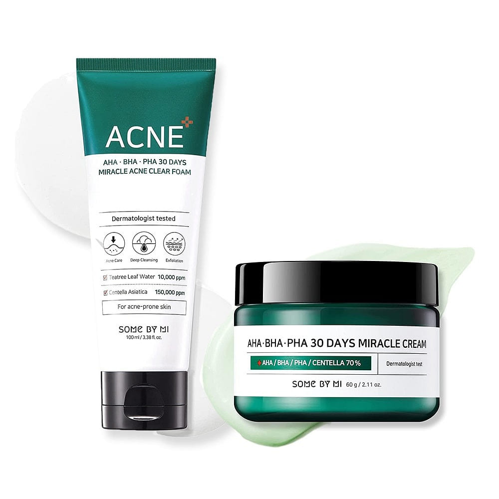 Some By Mi AHA BHA PHA 30 Days Miracle Acne Clear Foam + Cream Value Set 1 box