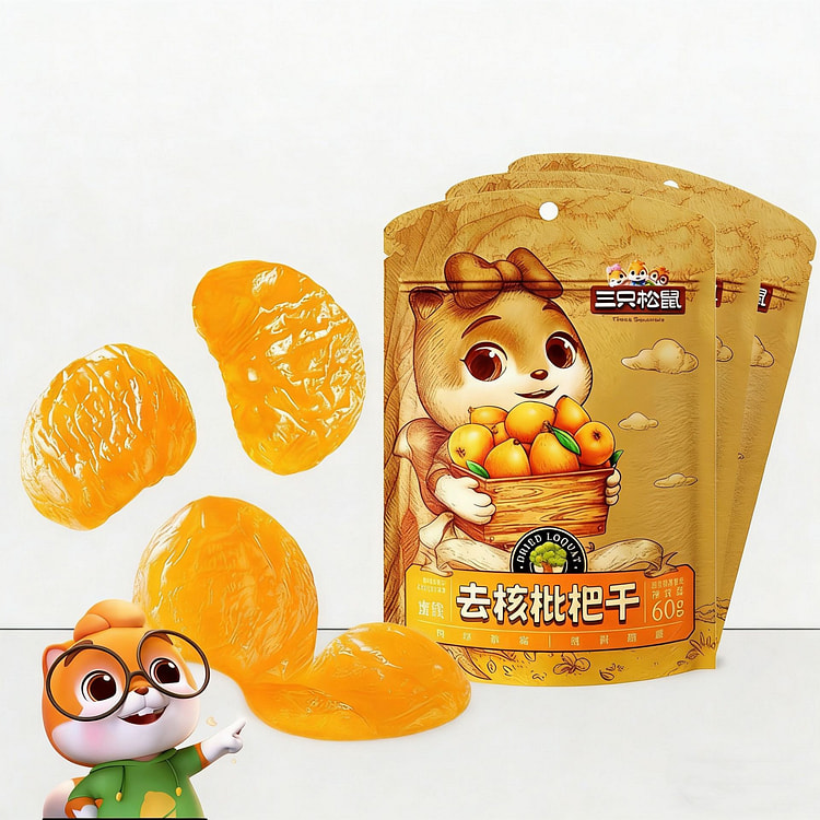 三只松鼠枇杷干蜜饯特级枇杷果果干果脯无核清甜护嗓子 60 克*2 包