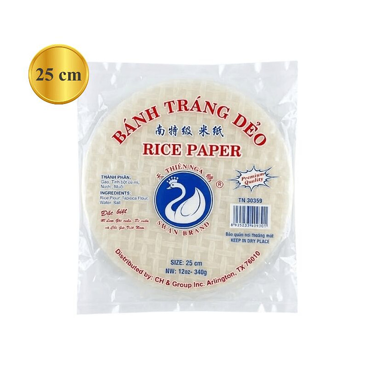 [Swan] Round Rice Paper - 12oz - Size 25cm 1 each (min 2)