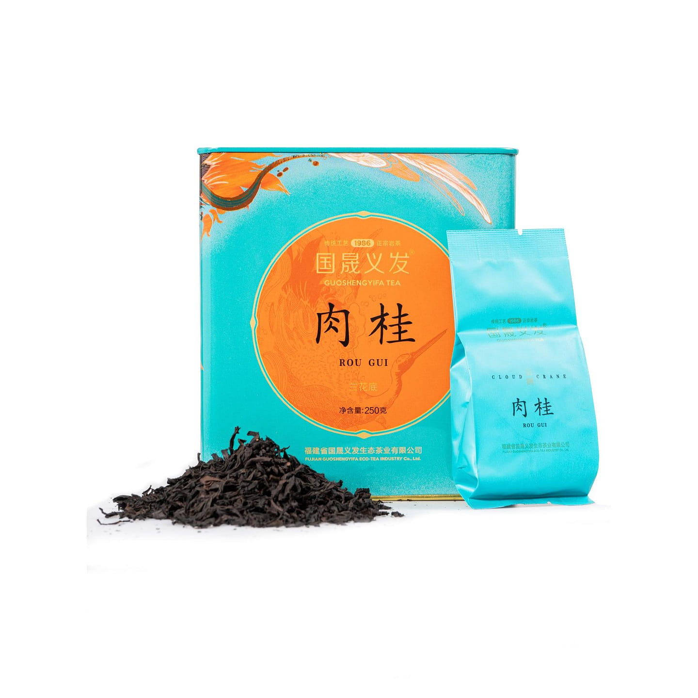 FORESUN & PLUM GARDEN Yunhe Series Cinnamon Oolong Tea Loose Leaf – Premium Wuyi Rock Tea, 250g 250 g