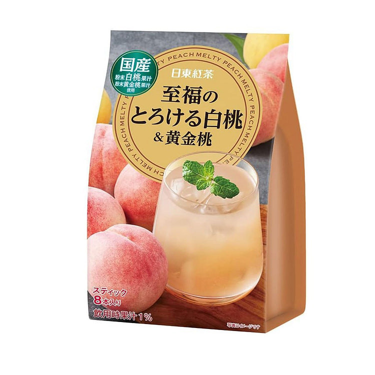 日本 日东红茶夏季限定 白桃黄金桃果汁冲饮 8包入