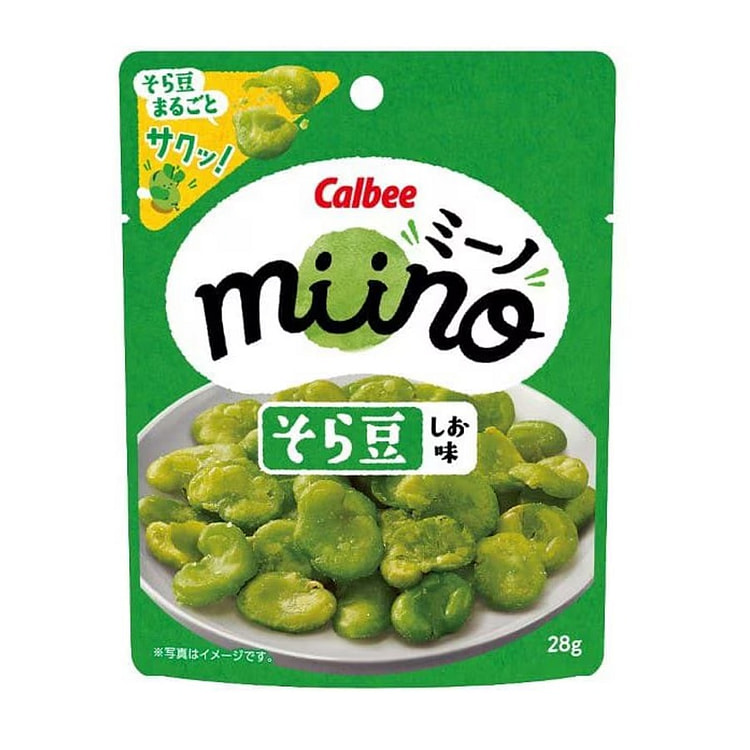 Calbee カルビー miino そら豆しお味 28 グラム