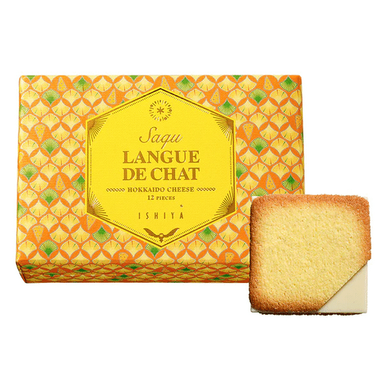 【Japan DirectMail】Saqu LANGUE DE CHAT Hokkaido cheese 12 pieces 1 box
