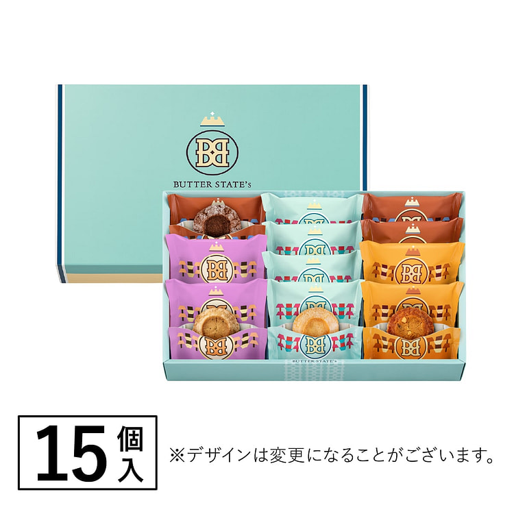 黄油州 黄油曲奇甜点什锦组合礼盒 4种15枚入 1 份