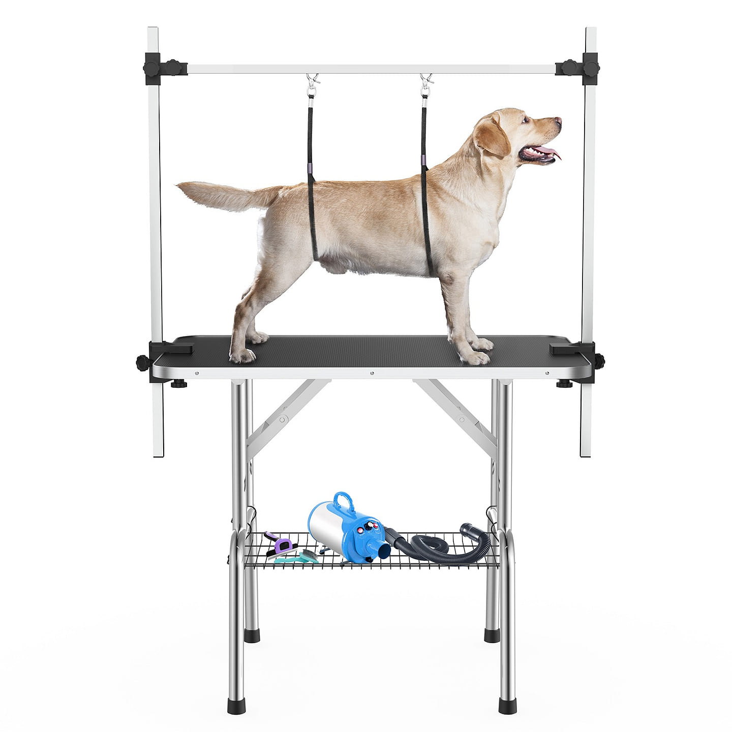 46 Inch Dog Grooming Table,Adjustable Home Pet Grooming Tables with Arm 1 count