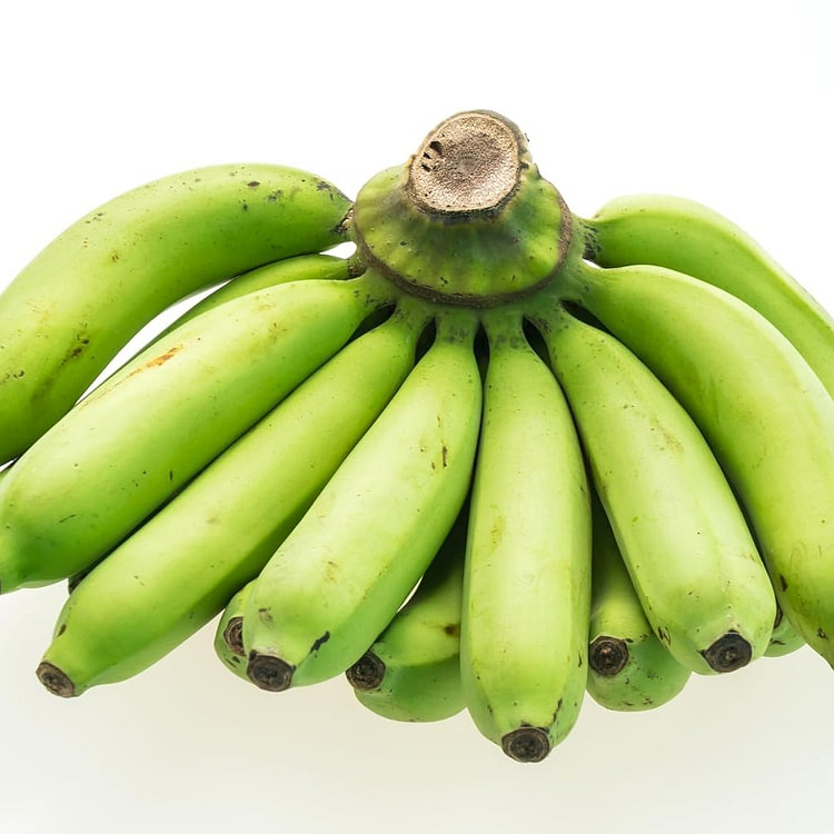 Fresh Organic Green Plantain Bananas 1 bunch