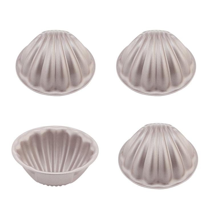 CHEFMADE 4-Pcs  Shell Madeleine Baking Pan Set
