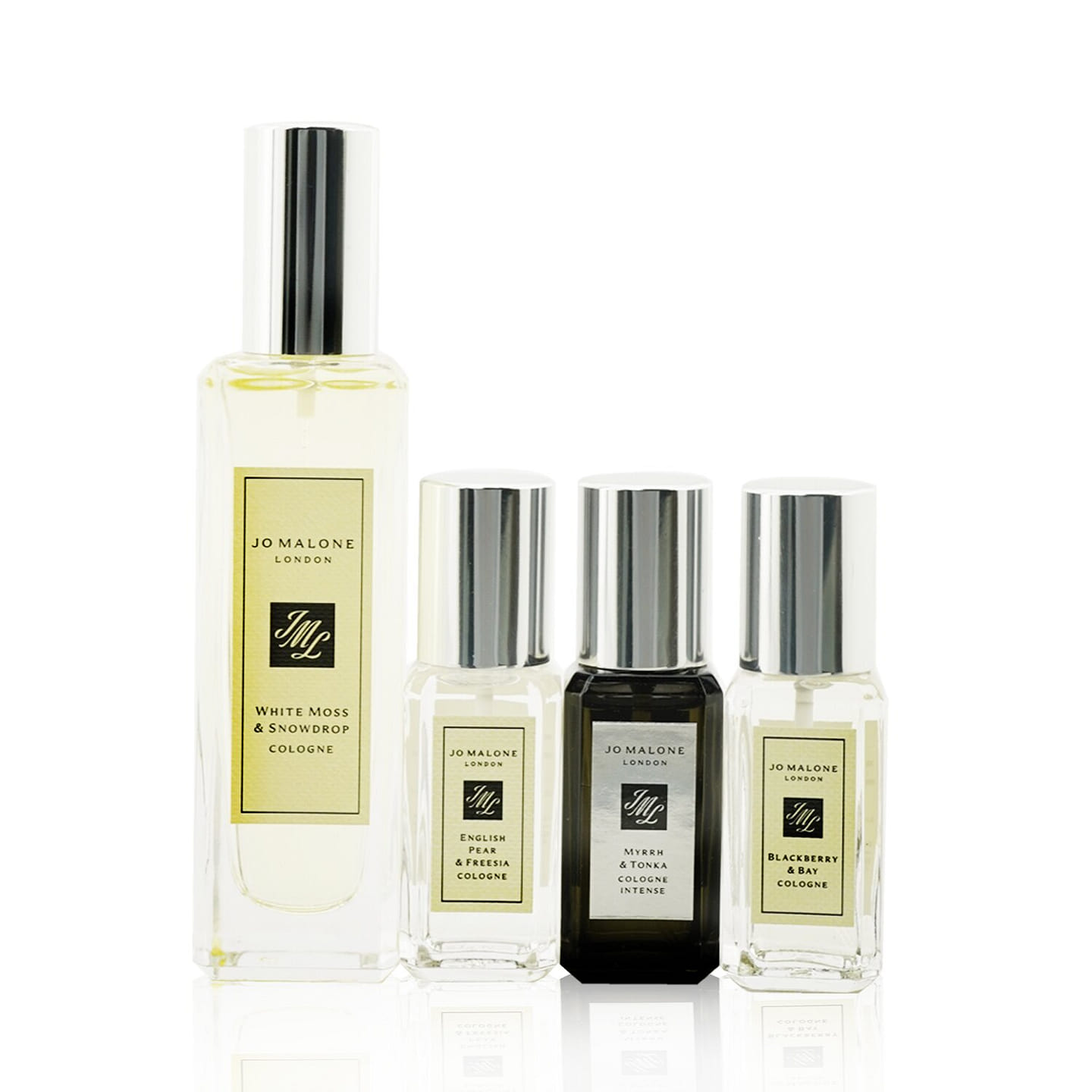 Jo Malone White Moss & Snowdrop Scent Pairing Collection: WM&S Cologne 30ml+ EP&F 9ml+ B&B 9ml + M&T 9ml 4 bottle