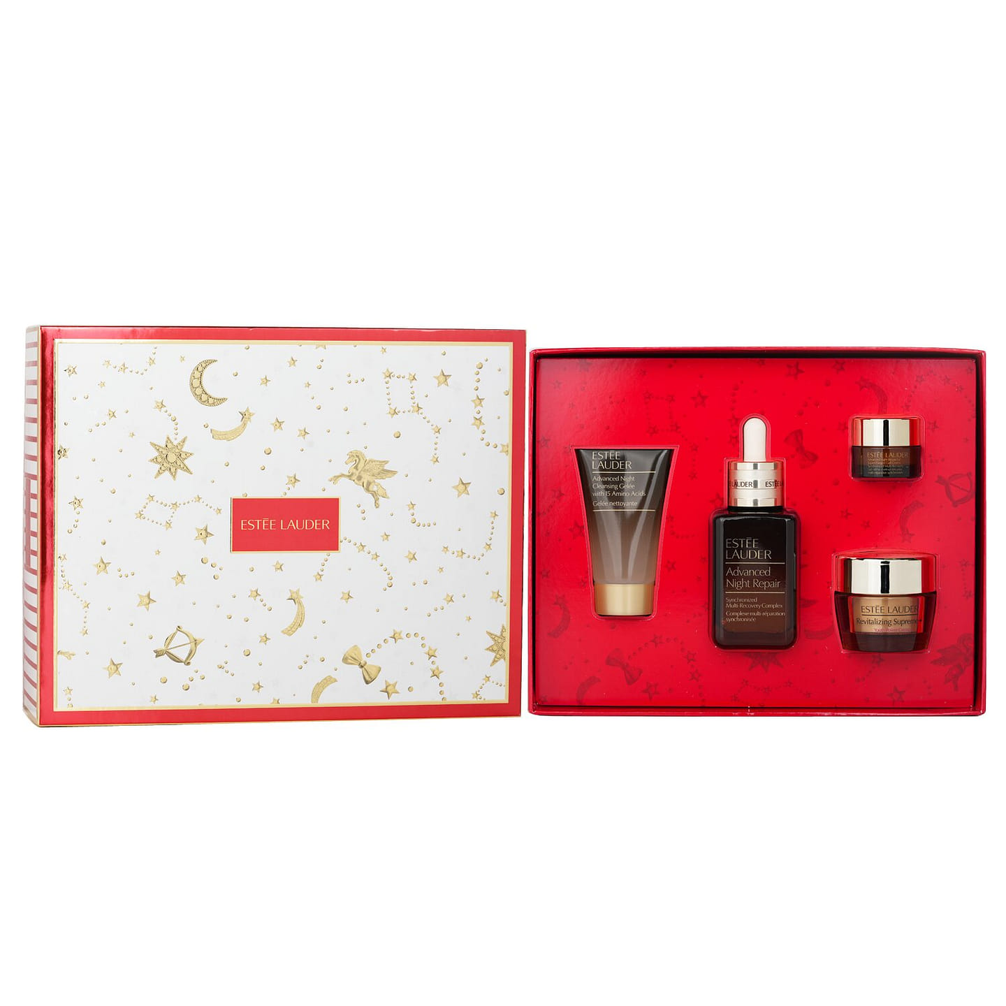 Estee Lauder The Lift + Glow Routine Skincare Set: Advanced Night Repair 50ml+Cream 15ml+Eye Cream 5ml+Cleansing 4 bottle