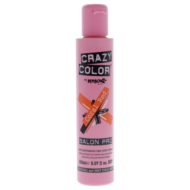 クレイジーカラー サロンプロ セミパーマネント ヘアカラー - クレイジーカラー 女性用 57 コーラルレッド - 5.07 オンス ヘアカラー
