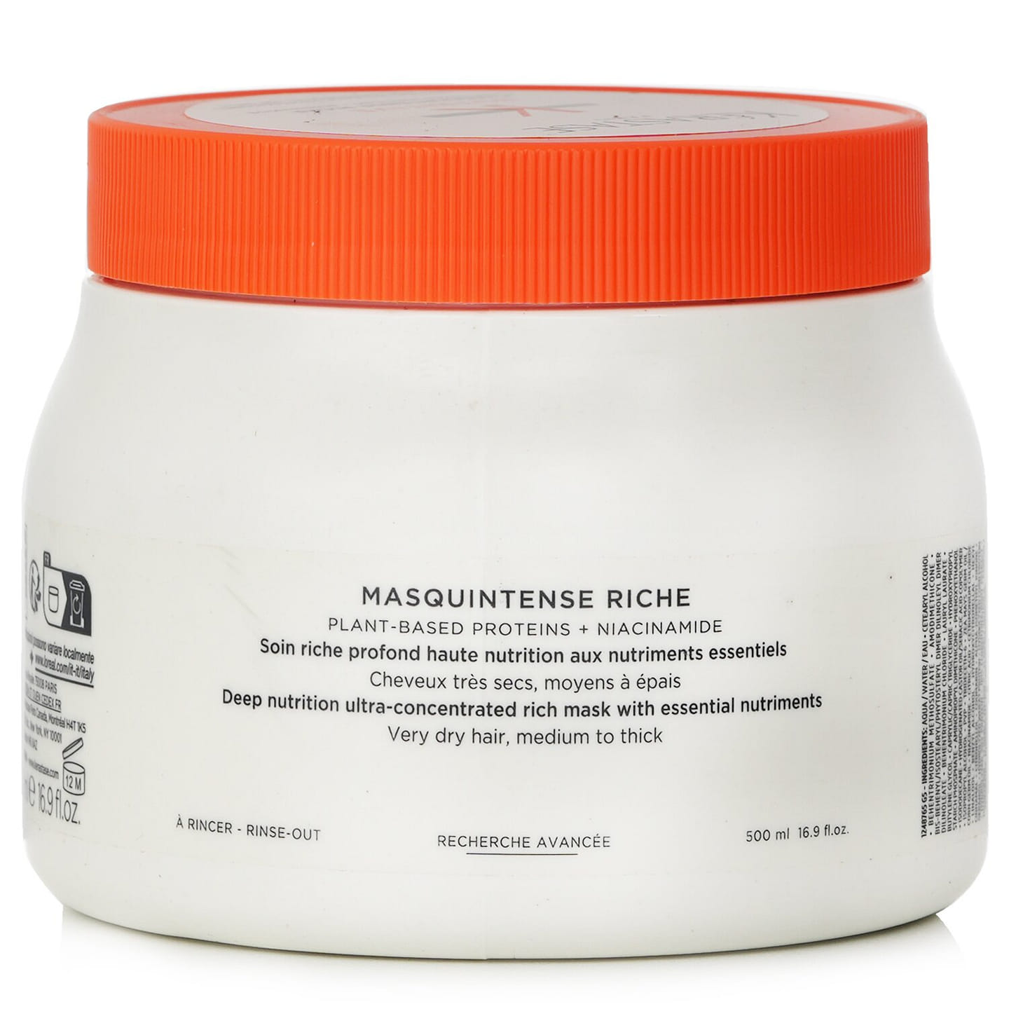 Kerastase Nutritive Masquintense Riche Deep Nutrition Ultra Concentrated Rich Mask With Essential Nutriments 500ml/16.9oz 500 ml