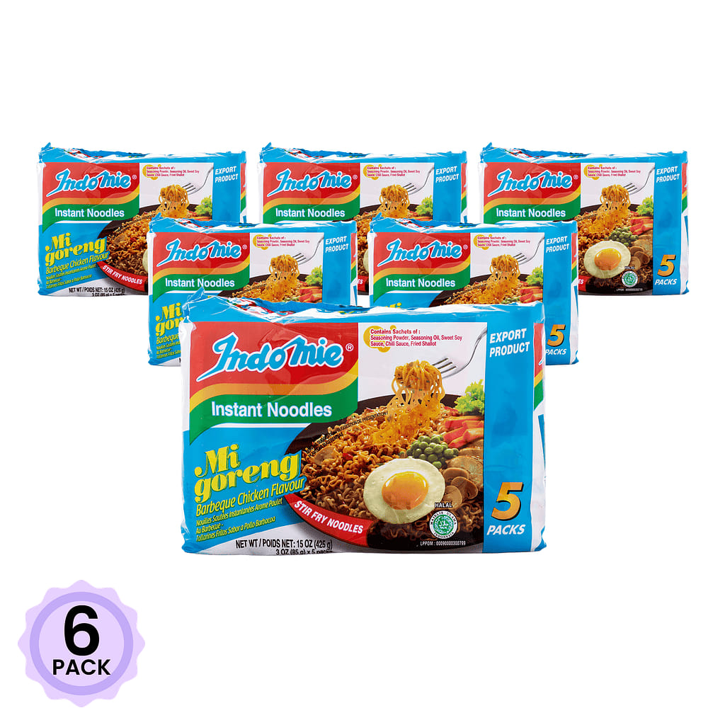 Indomie Mi Goreng BBQ Chicken Flavor Instant Noodles 5pk 3 oz*6 pack