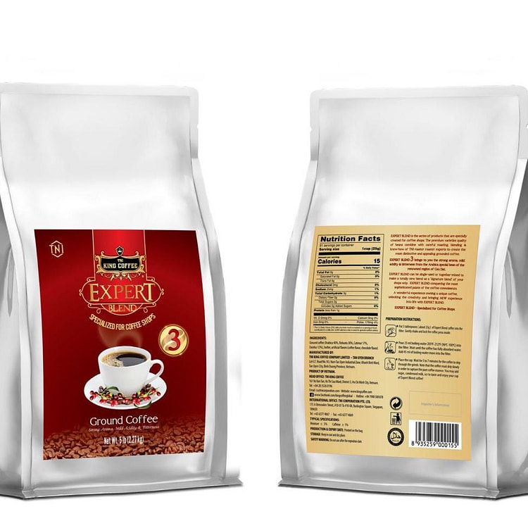 King Coffee Expert Blend Ground Coffee 5 Pounds 5 lb