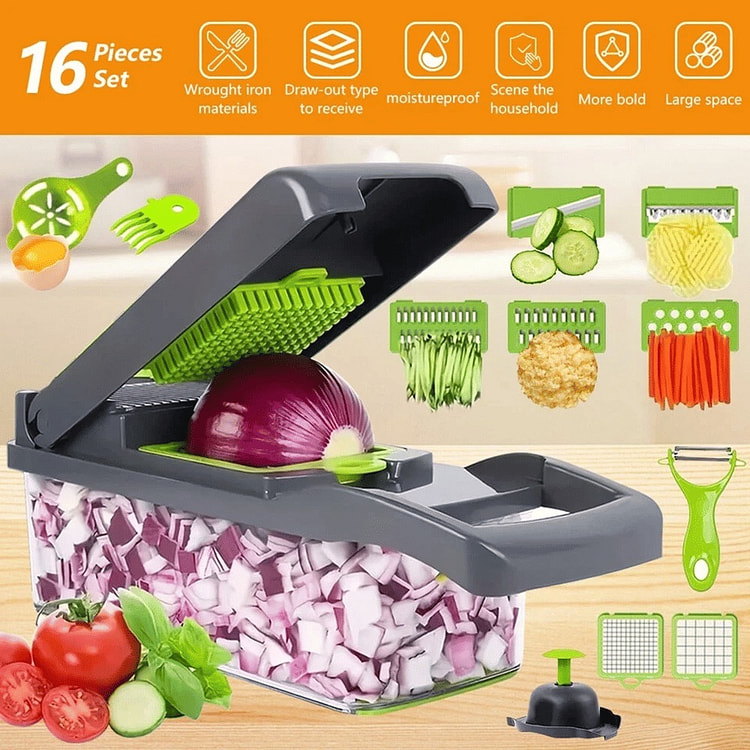 16-In-1 Kitchen Fruit Vegetable Slicer Cutter 1 count