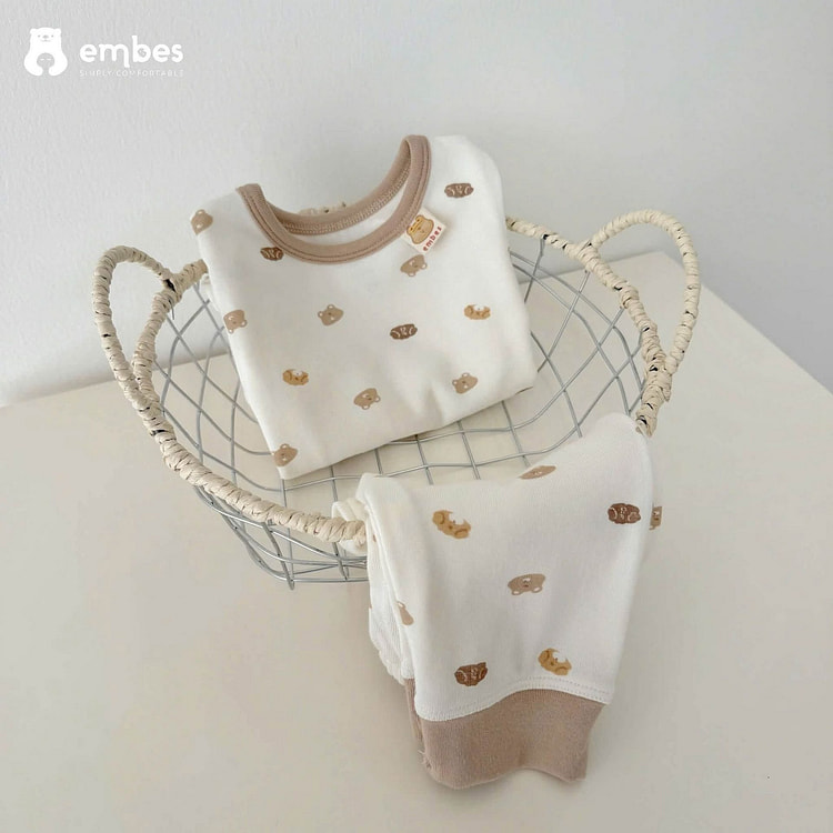 Embes Bộ Quần Áo Dài Tay Mềm Mịn Mỏng Nhẹ Cho Bé 3-4 Tuổi 1 cái