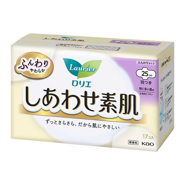 Kao Laurier 25cm Happy Skin Winged Sanitary Pads 17 count