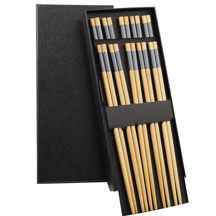 抗菌竹筷子 10双可重复使用的竹筷子 24厘米 1 包