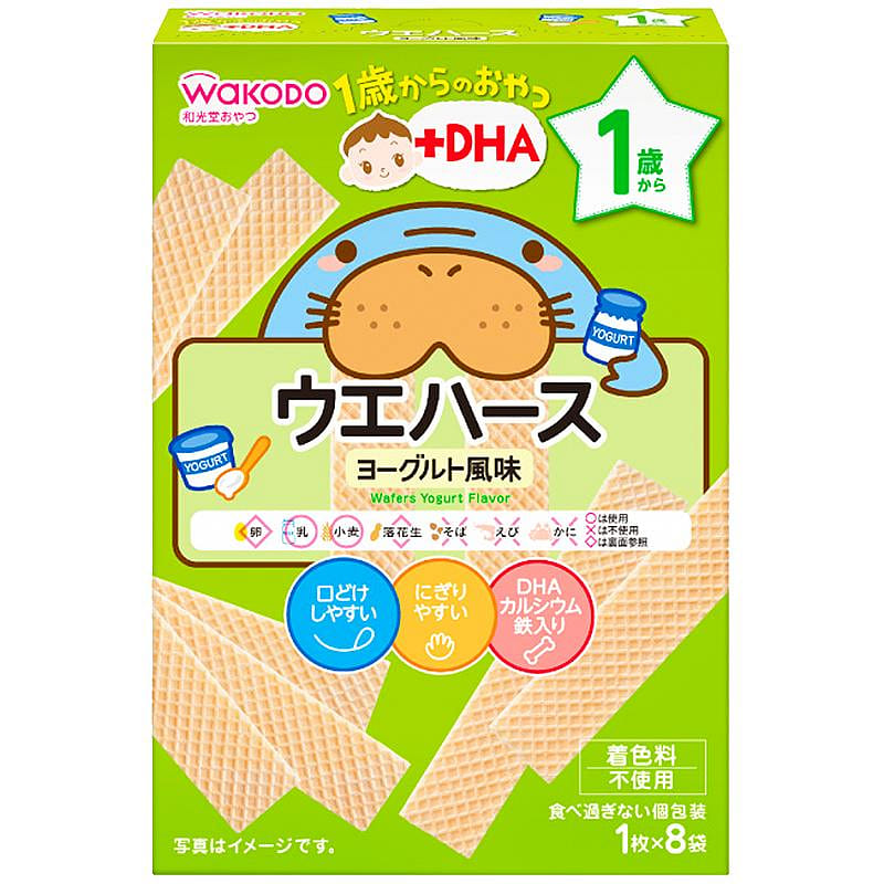WAKADO 1 Year + with DHA Wafers Yogurt Flavor 8pcs 1 each