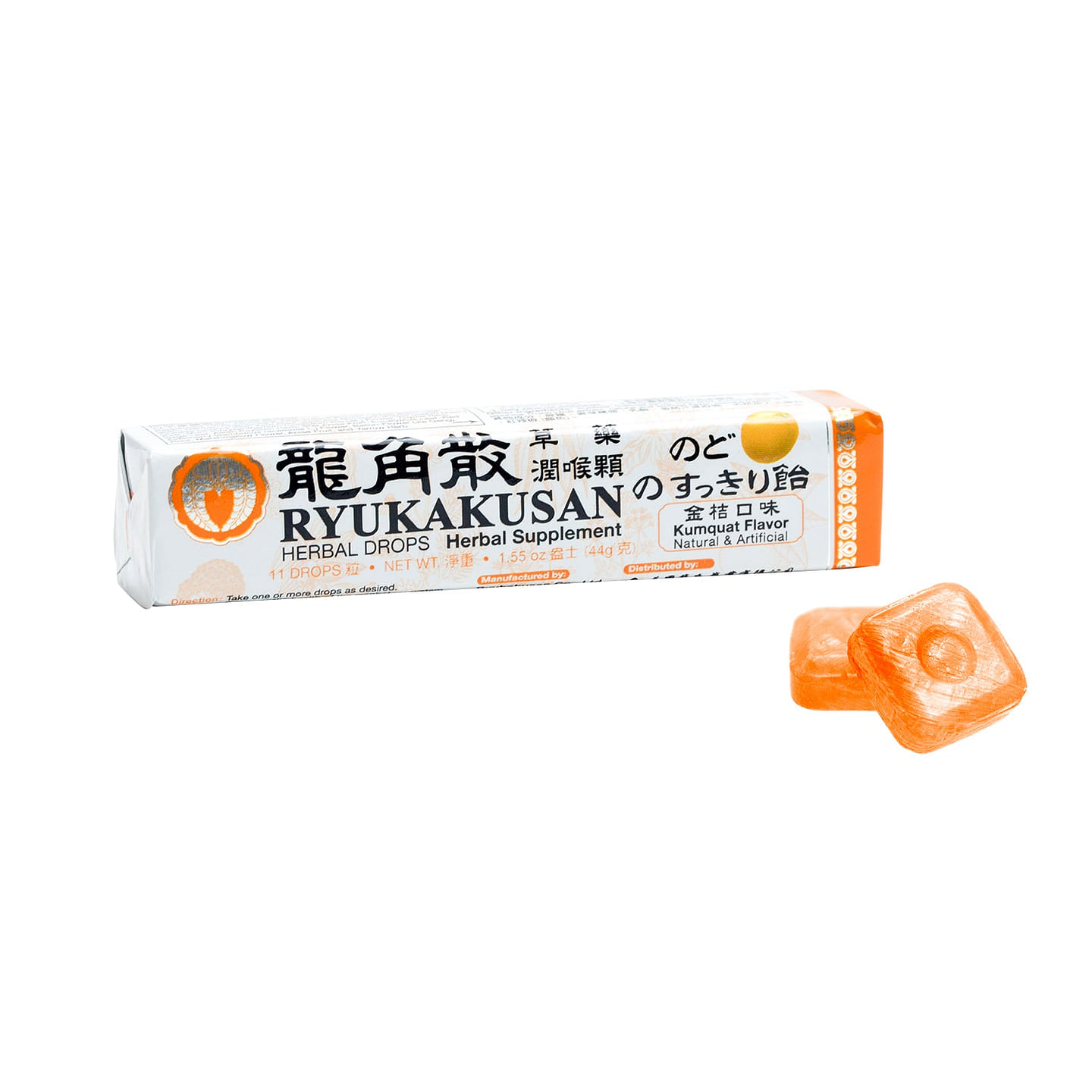 RYUKAKUSAN HERBAL DROPS – KUMQUAT FLAVOR (STICK) 1 each