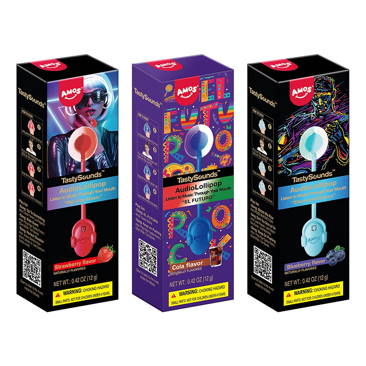 Amos Music Lollipop Candy - 3 Pack